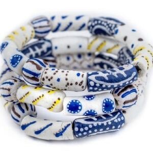 WHITE AFRICAN BEAD BRACELETS~ SET OF THREE $12 (NEW)